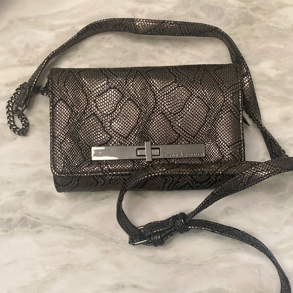 Enzo Angiolini snake print crossbody bag.
